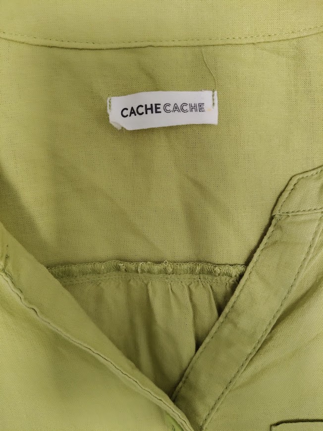 Haut en lin vert pistache TM marque CACHE CACHE