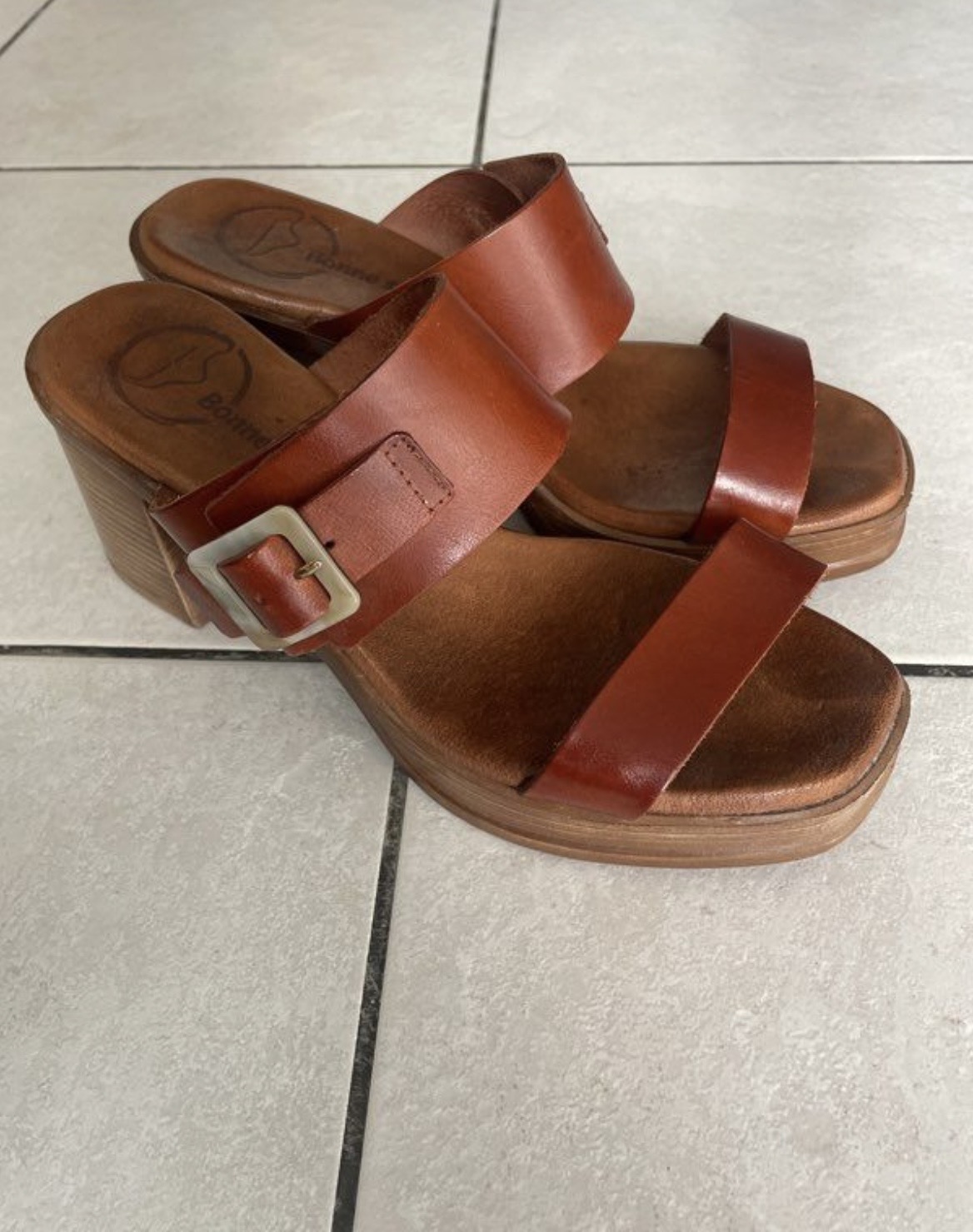 Mules à talon confort