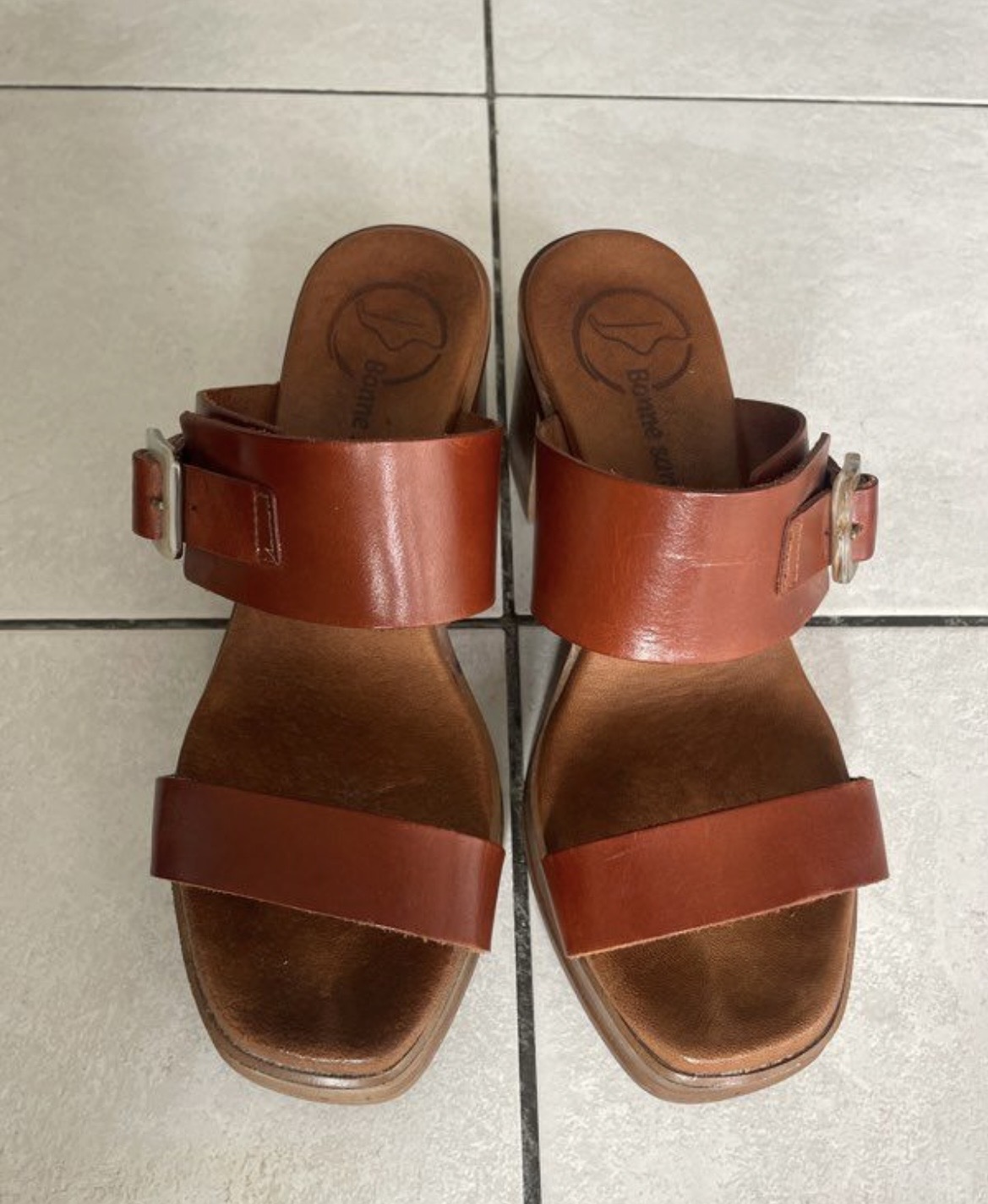 Mules à talon confort