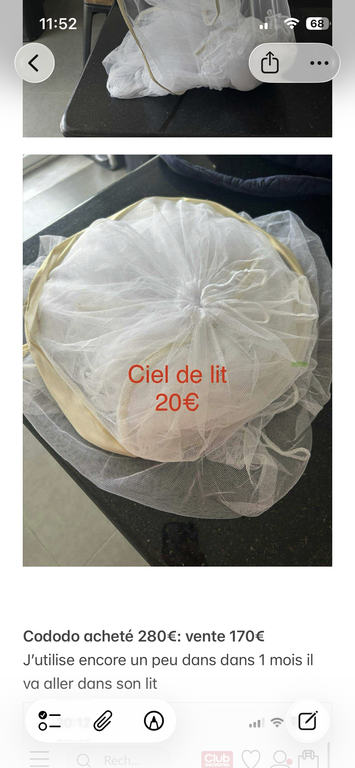 Vente ciel de lit