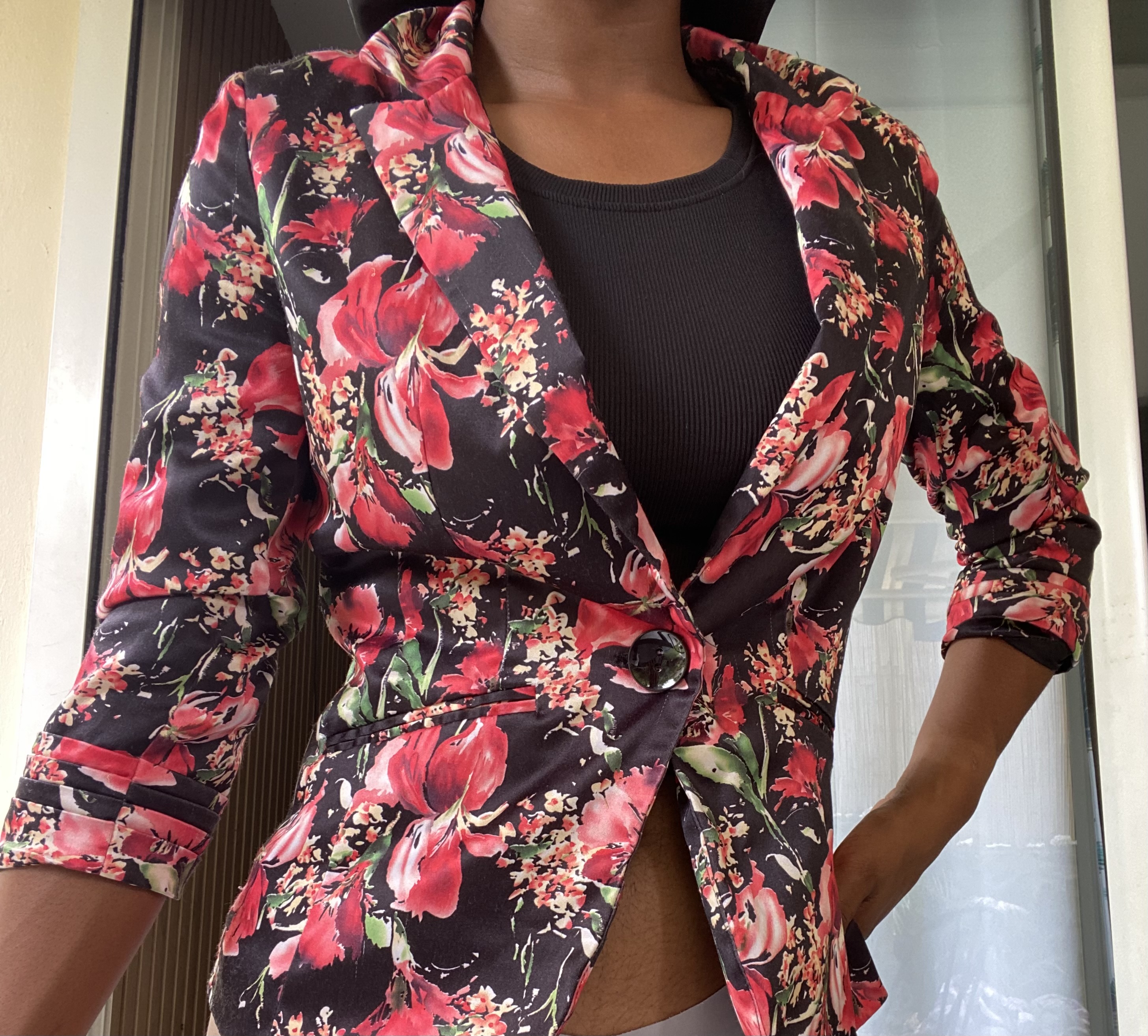 Veste à motifs fleurs