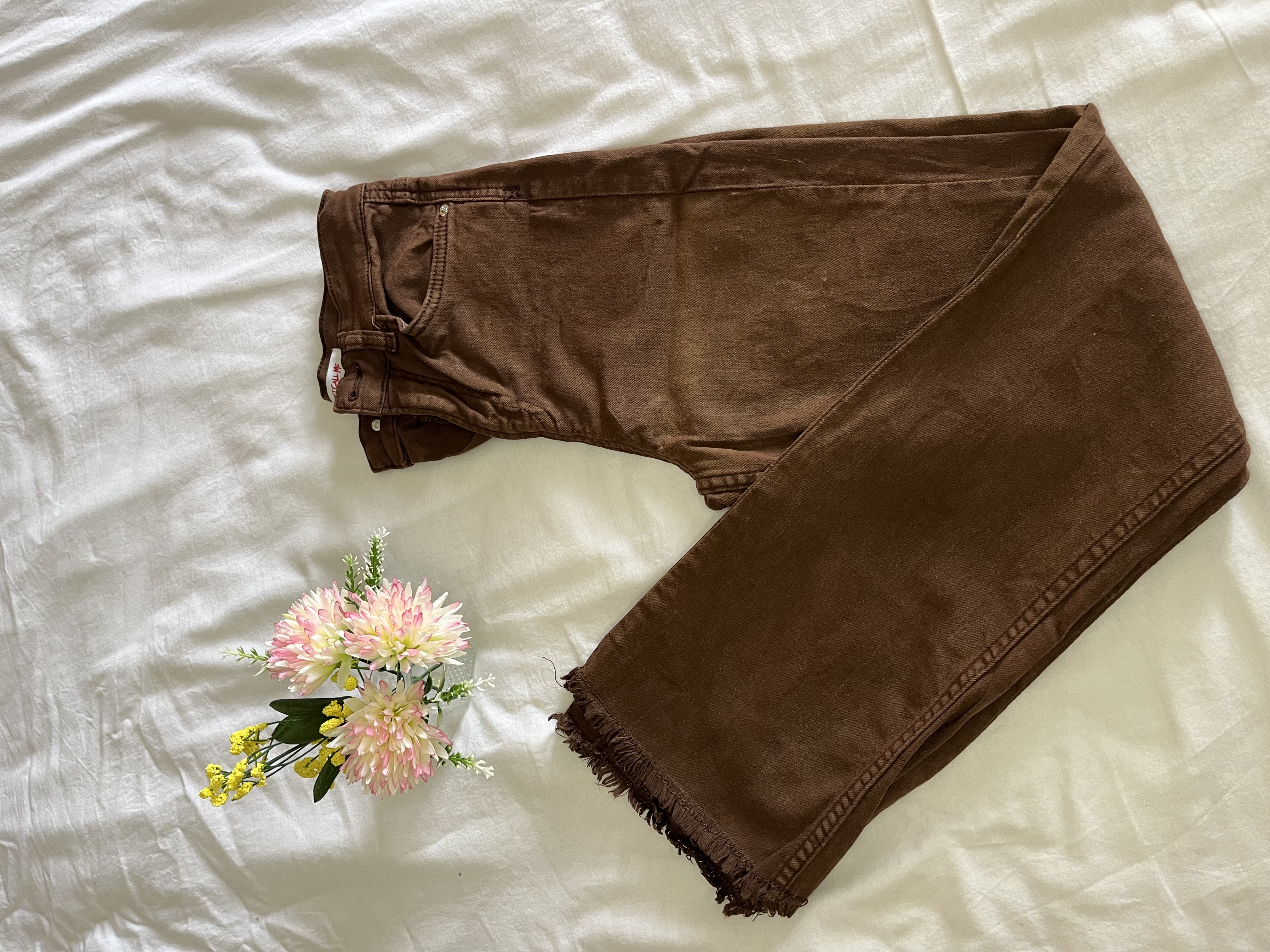Pantalon marron pattes d’éléphant – T32