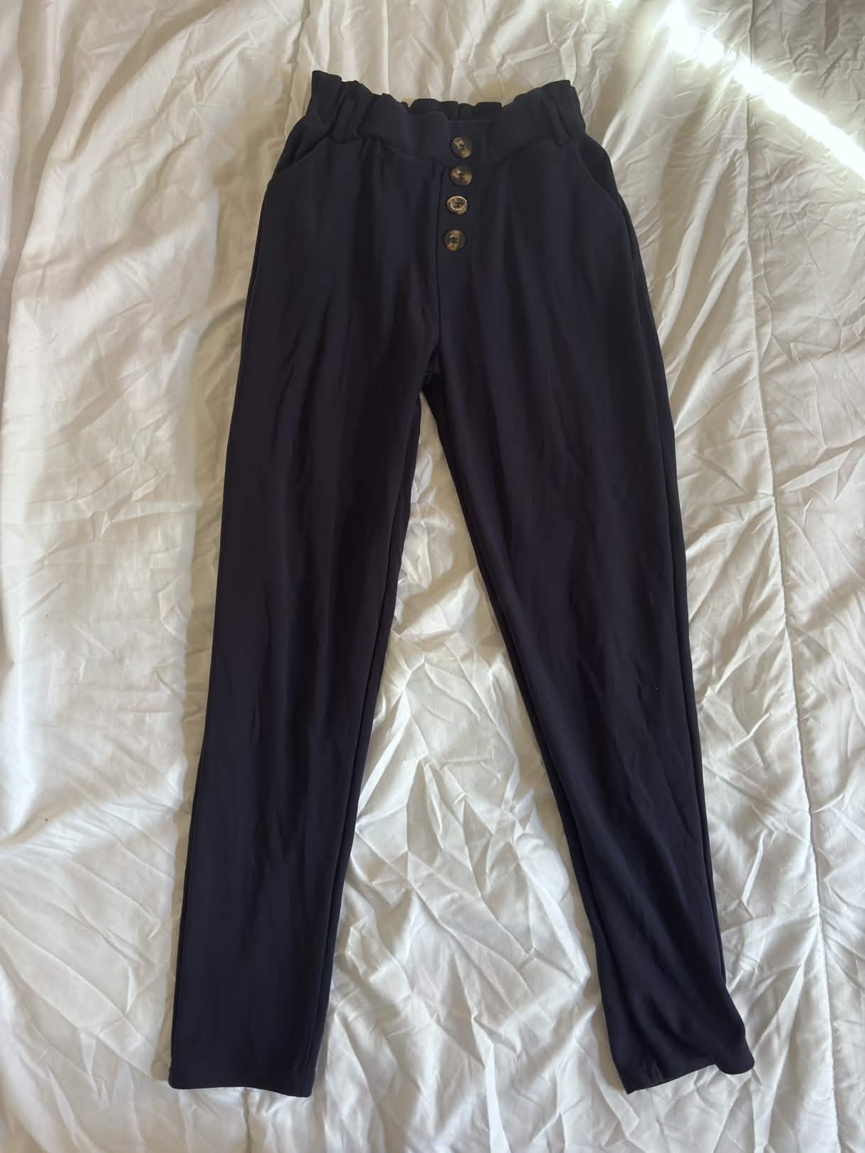 Pantalon Paperbag Noir Taille Haute