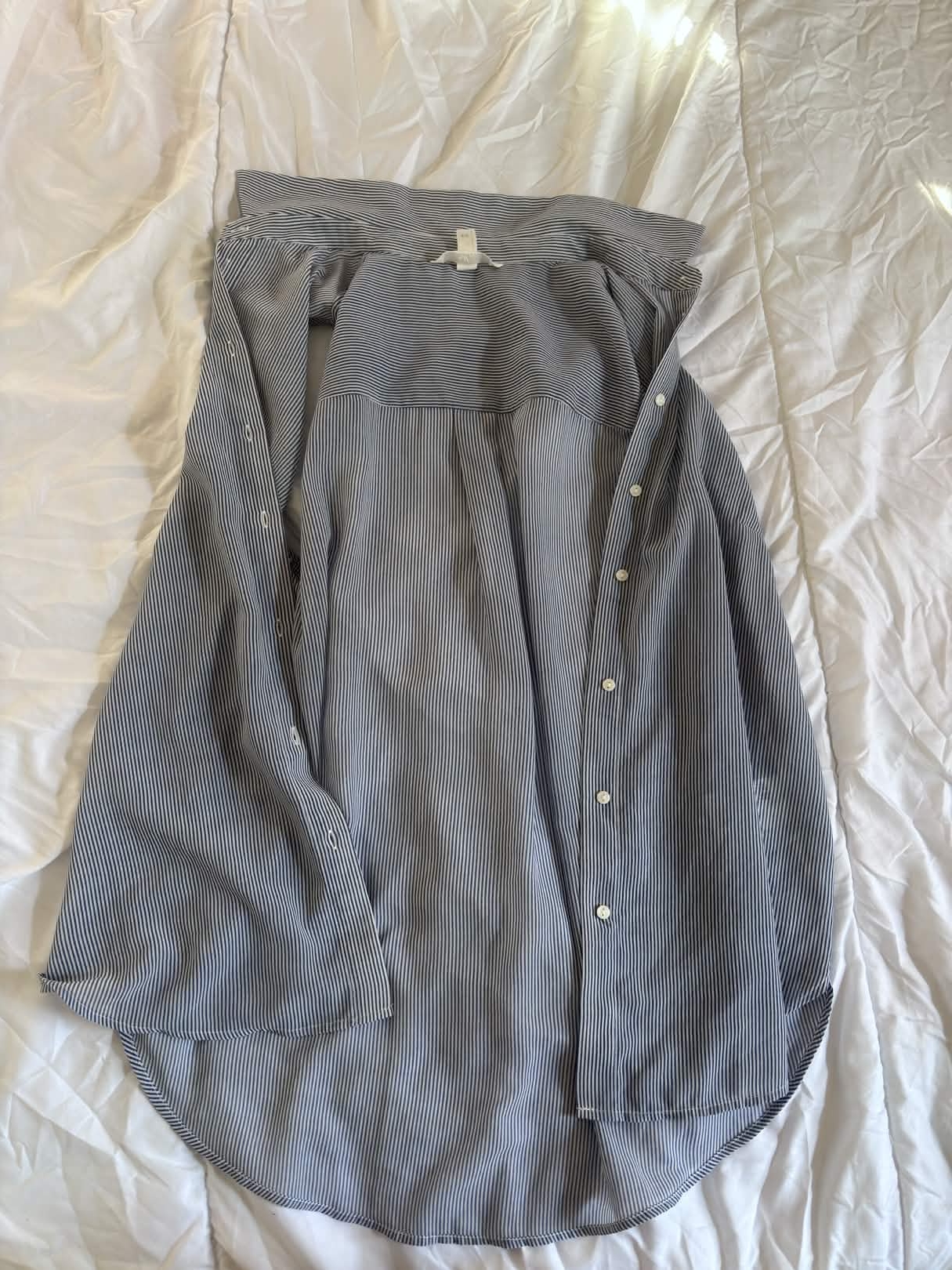 Chemise rayée blanc et bleu sans mache