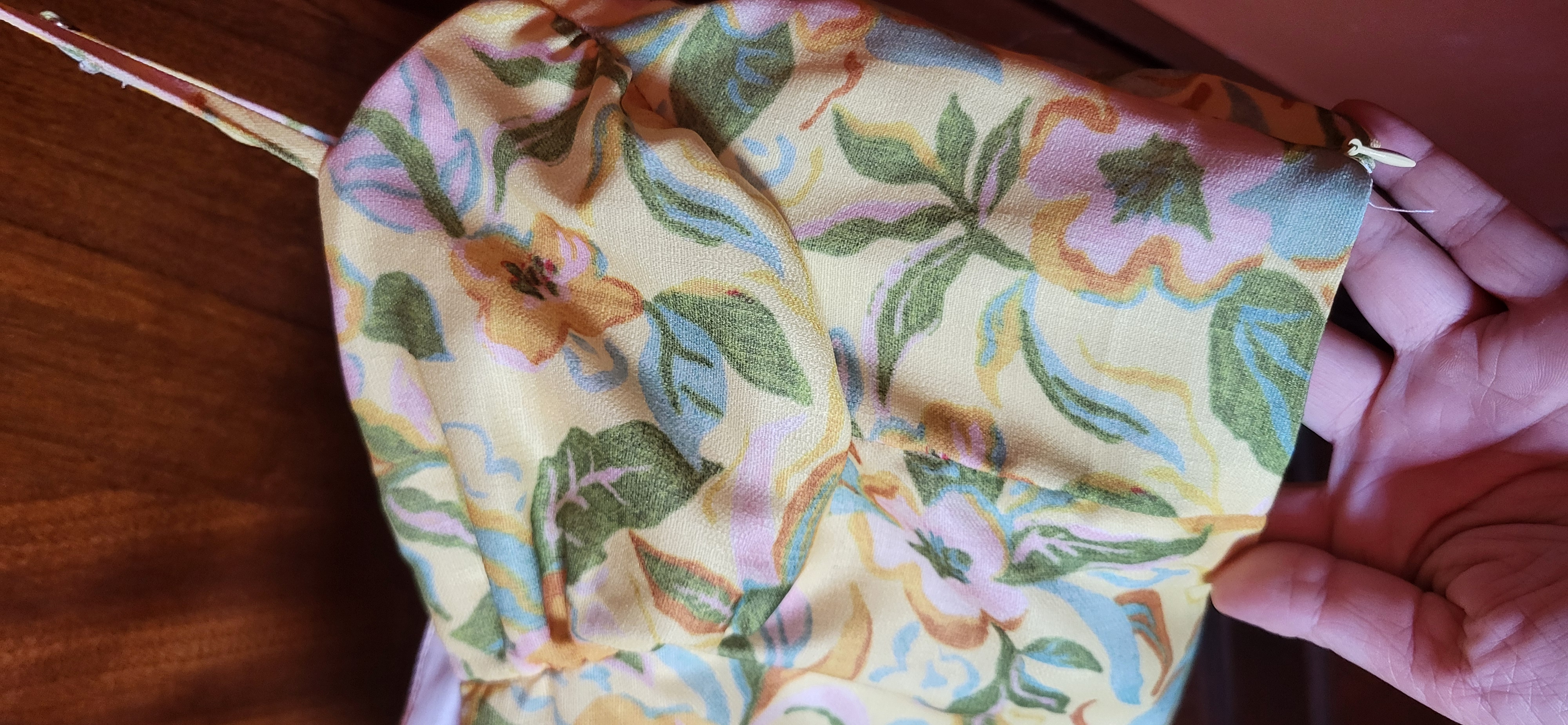 Crop Top Jaune Fleuri