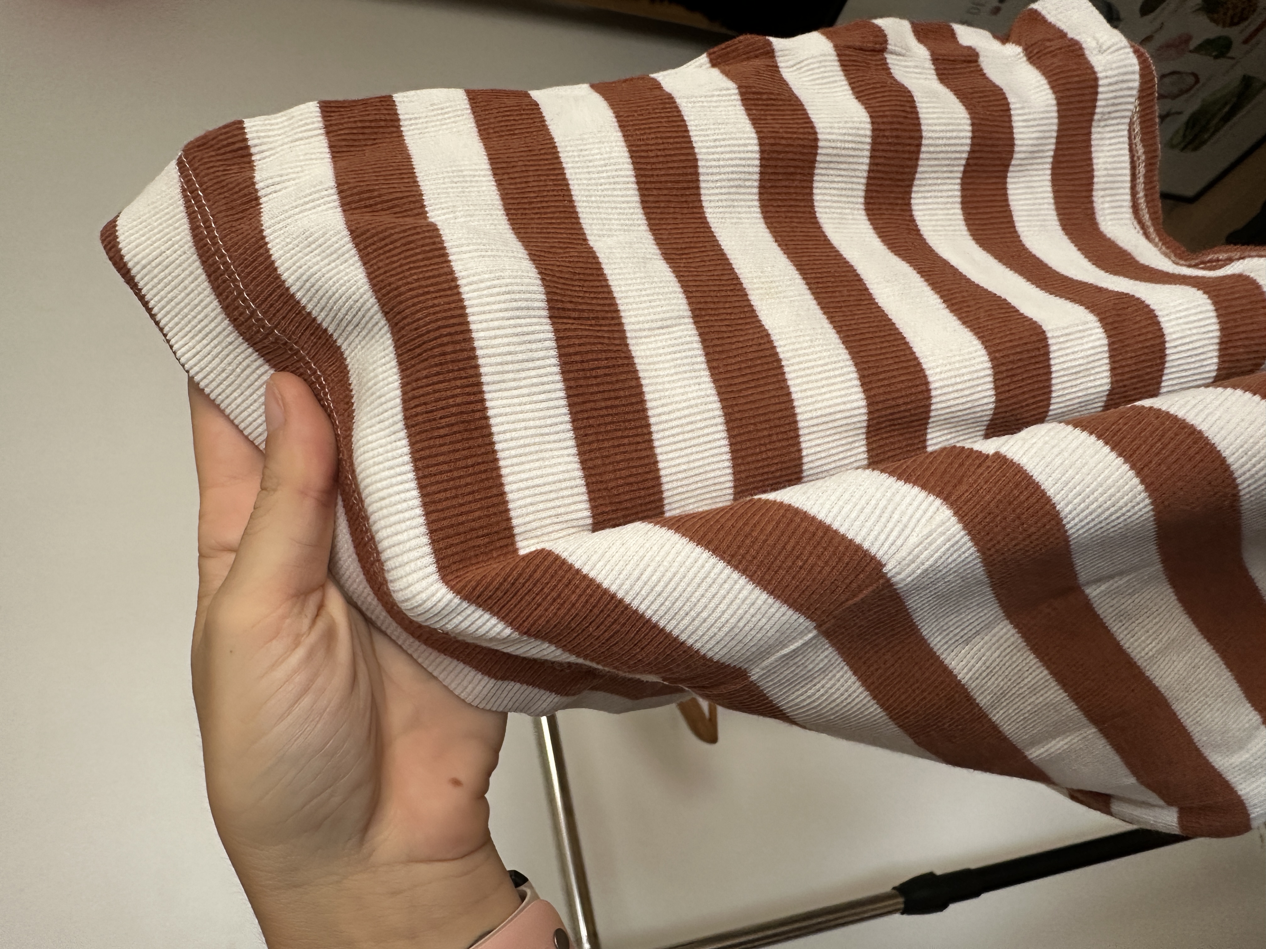 Ensemble à rayure Kiabi marron et blanc S