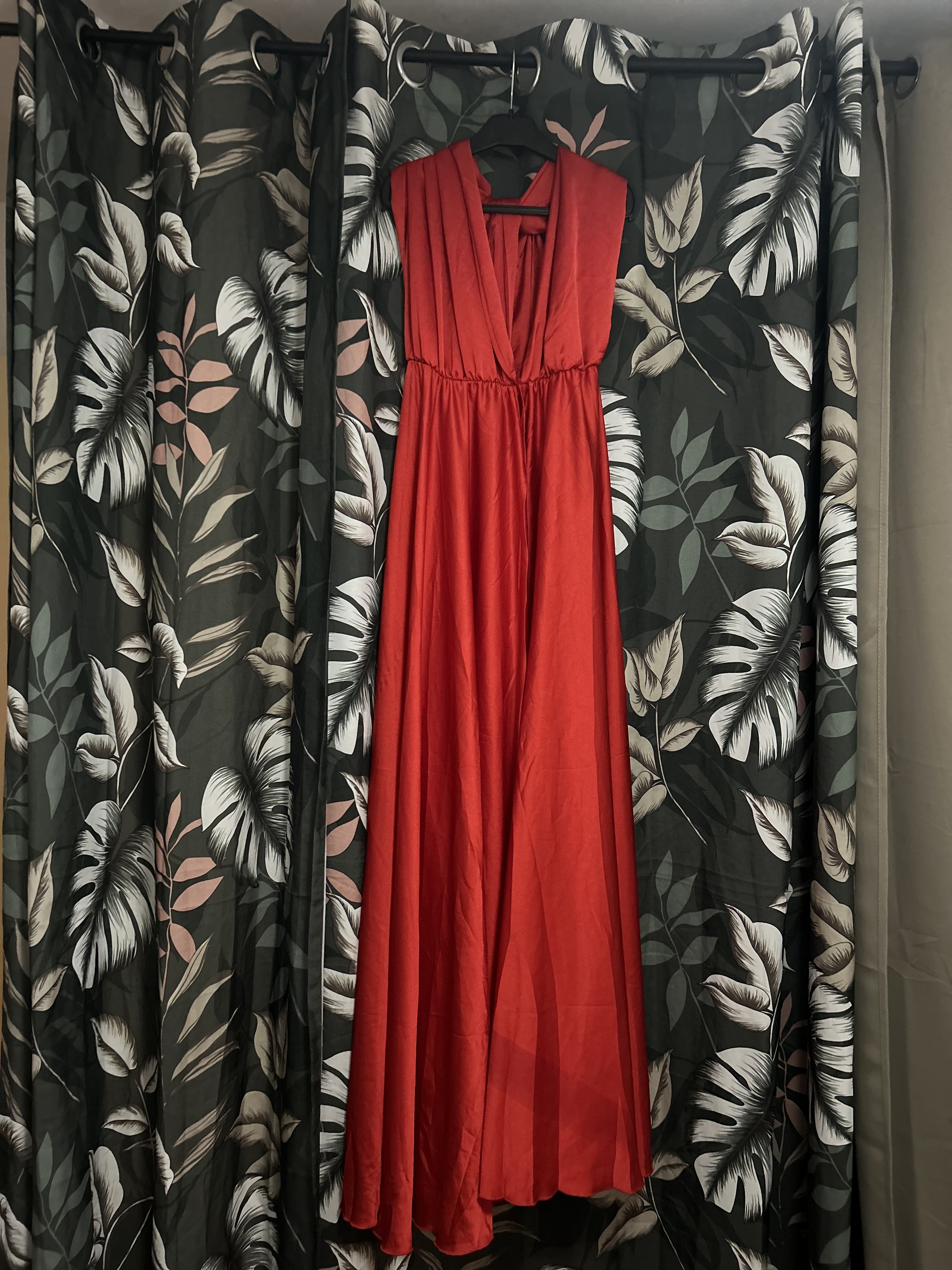 Robe infinity rouge satinée
