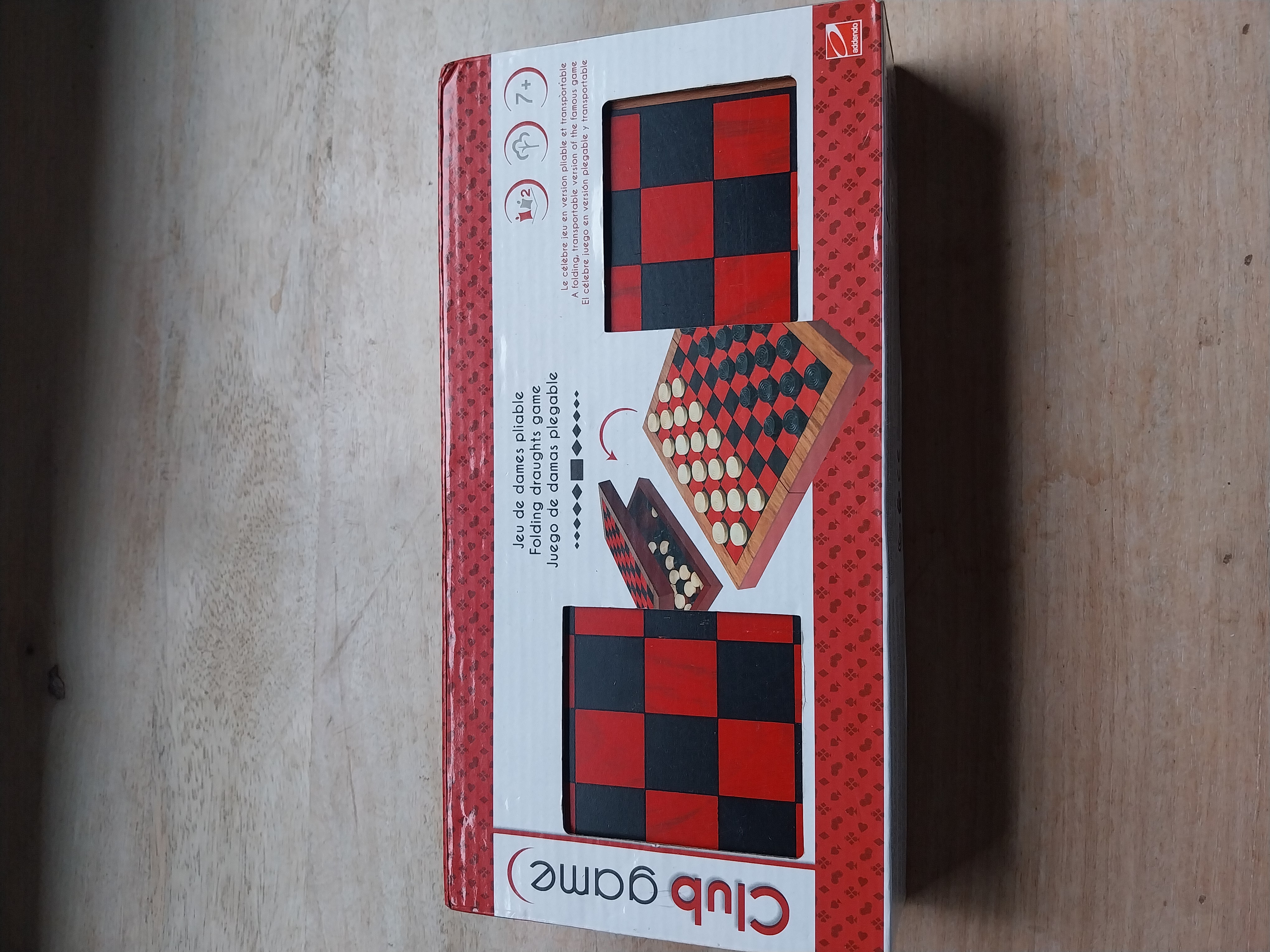 Jeu de dames en bois et pliable