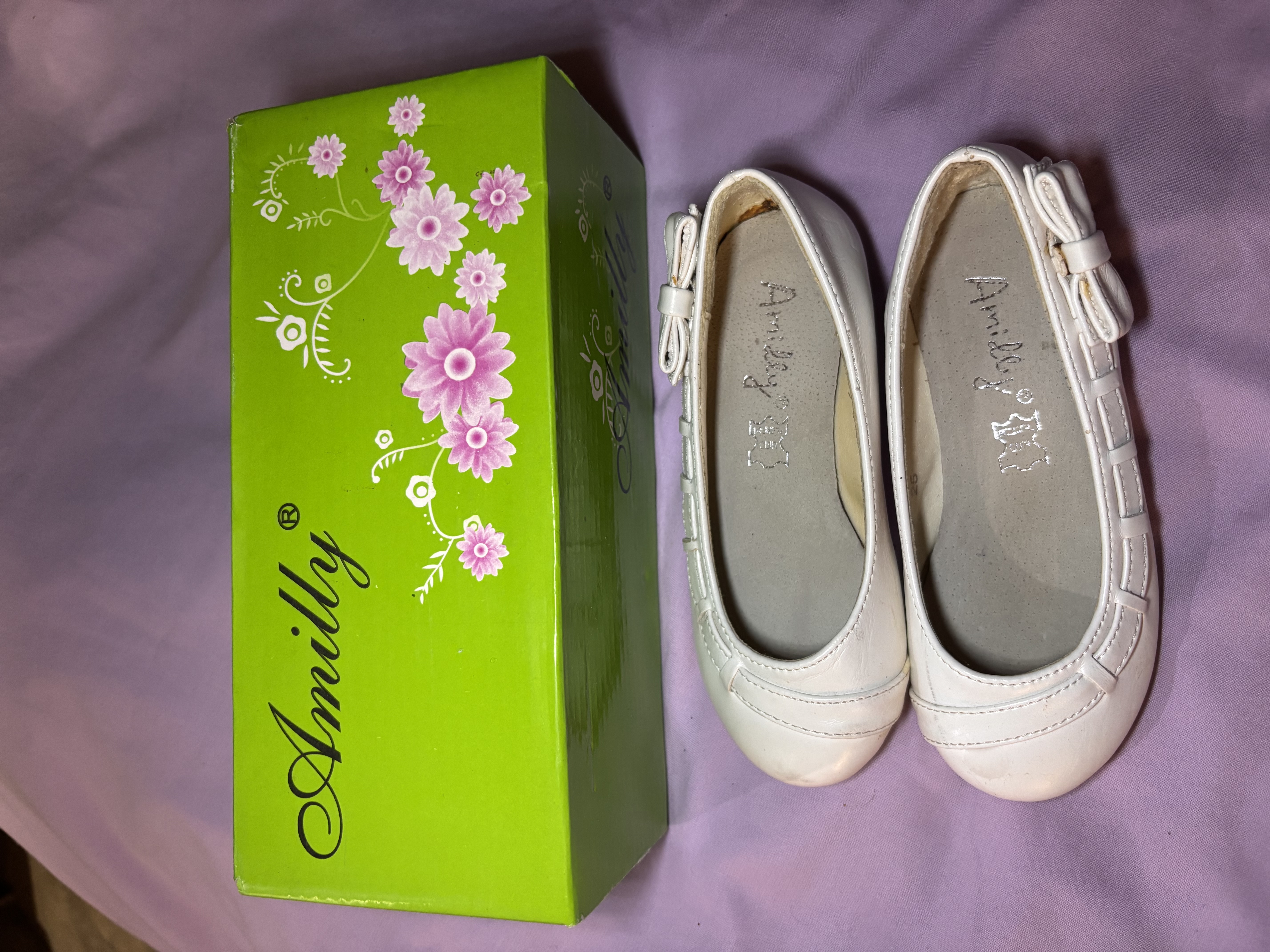 Ballerine T25 baptême en cuir