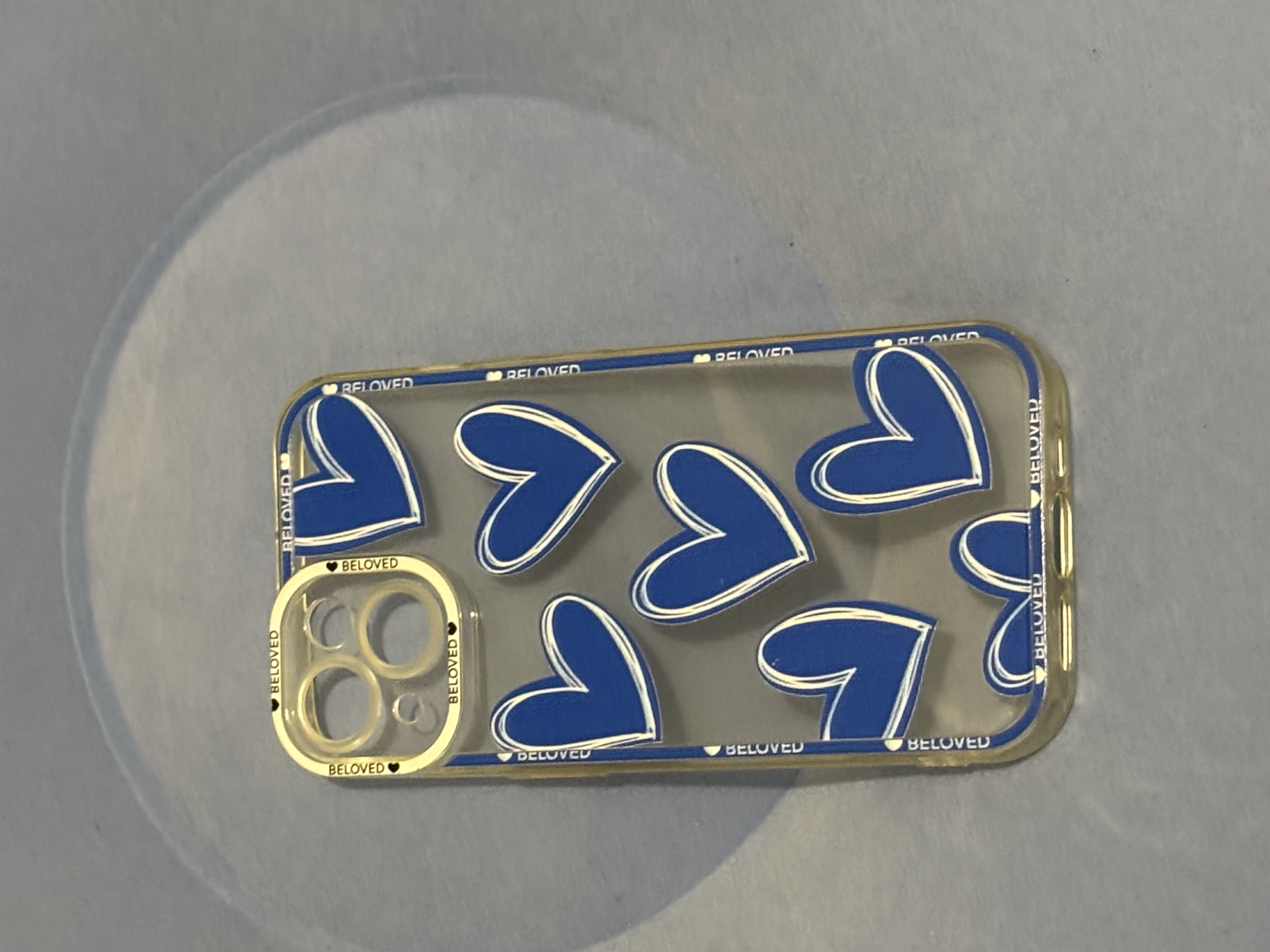 Coque IPhone 15 Motif Cœur Bleu