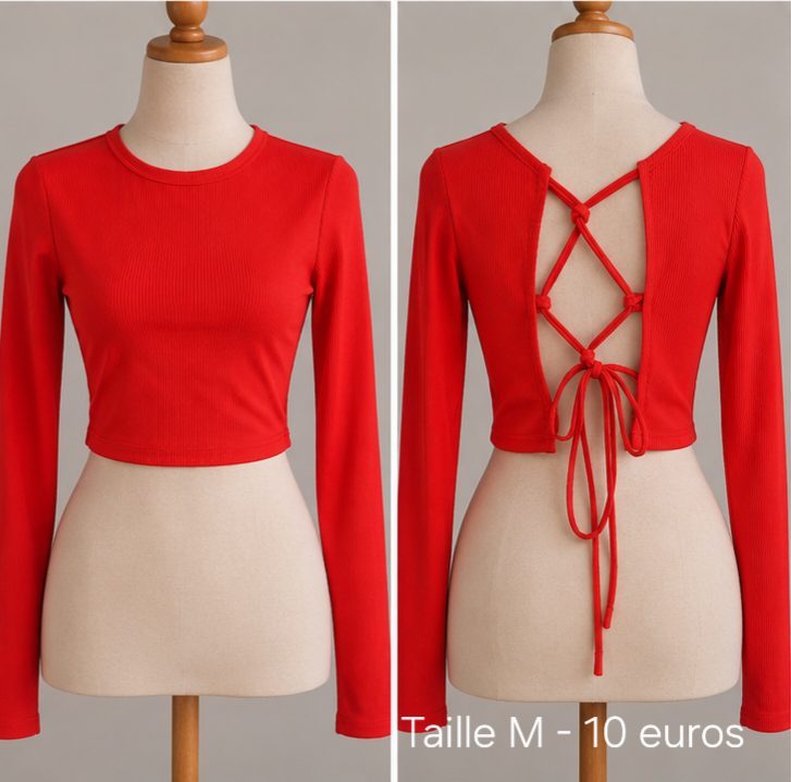Haut rouge dos nu