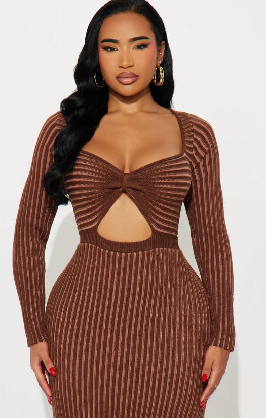 Robe pull maron en taille M