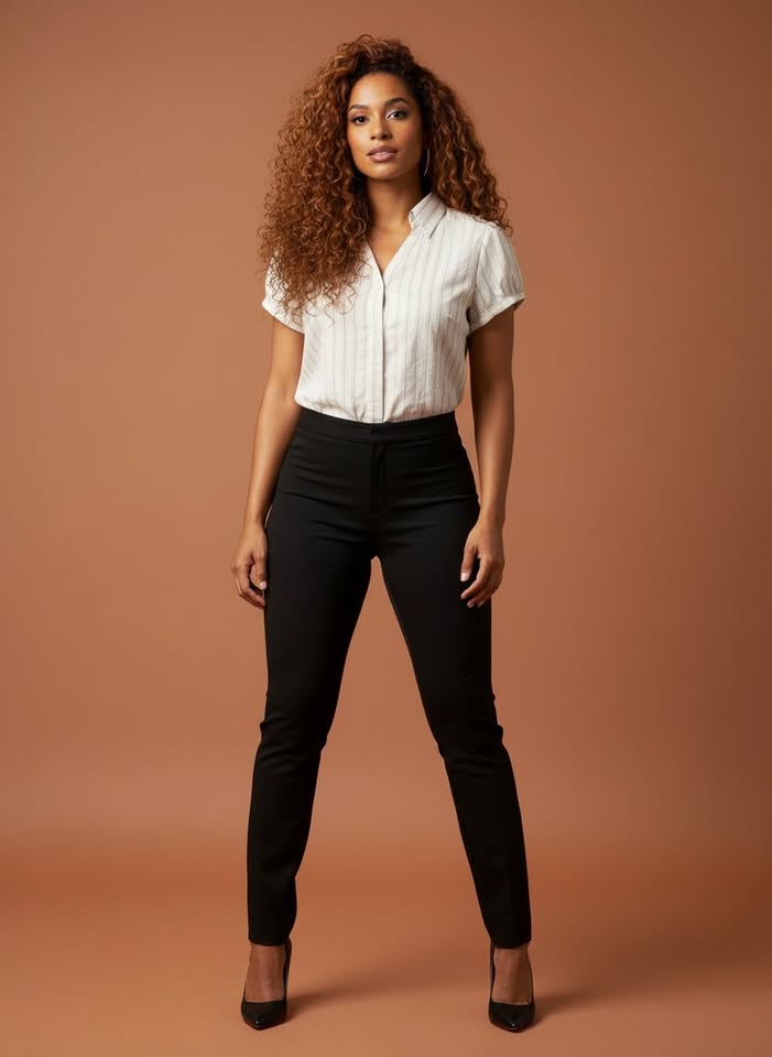 Chemise VINTAGE rayures fines – manches courtes bouffantes