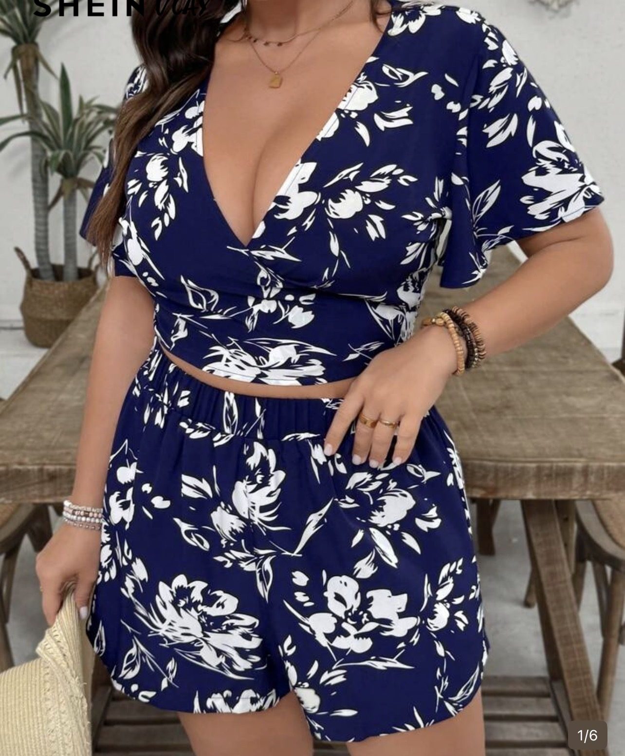 Ensemble short grande taille