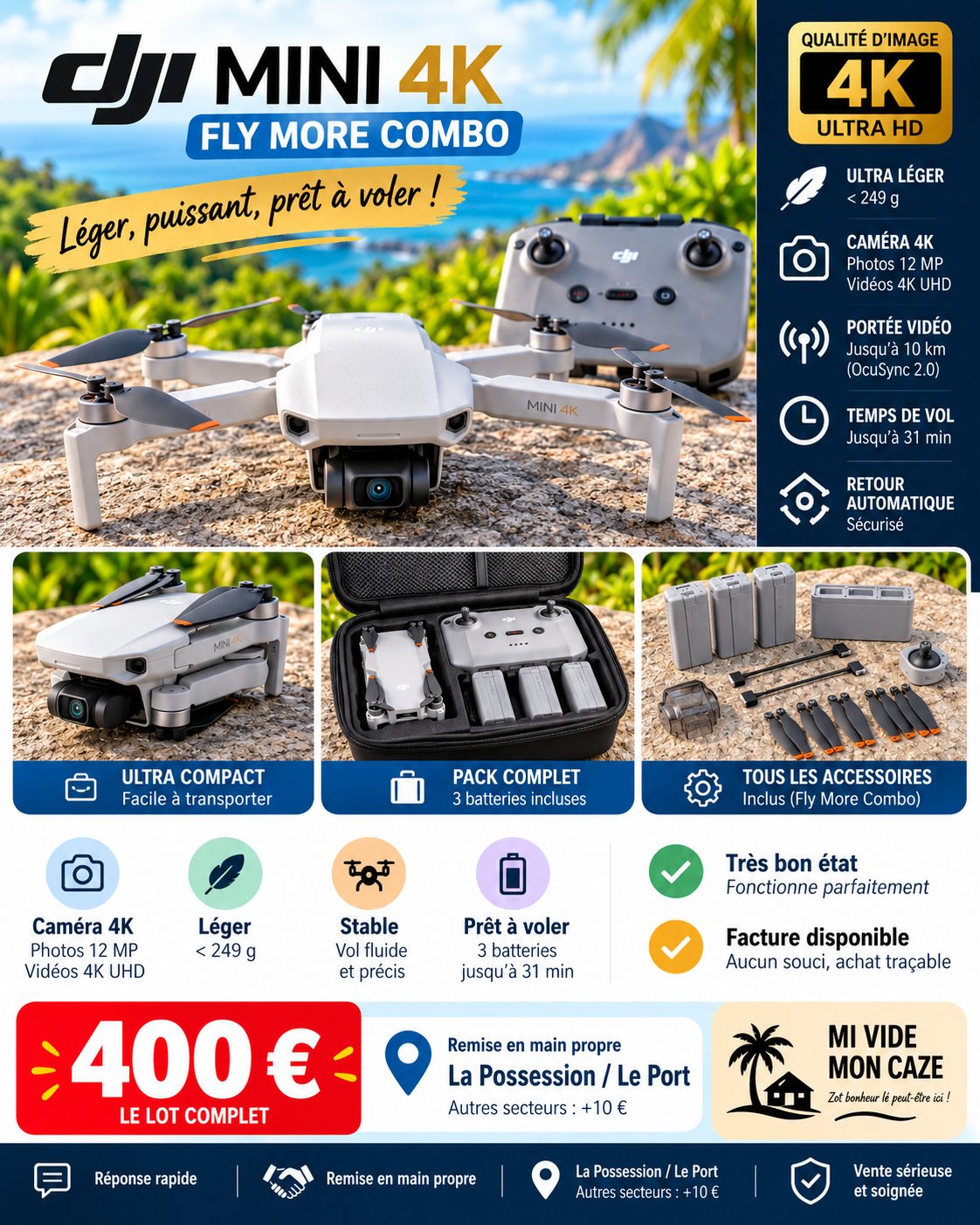 DRONE DJI MINI 4K FLY MORE COMBO