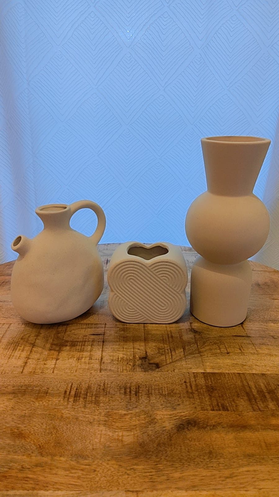 ENSEMBLE DE 3 VASES & OBJETS DÉCORATIFS – STYLE BOHÈME CHIC