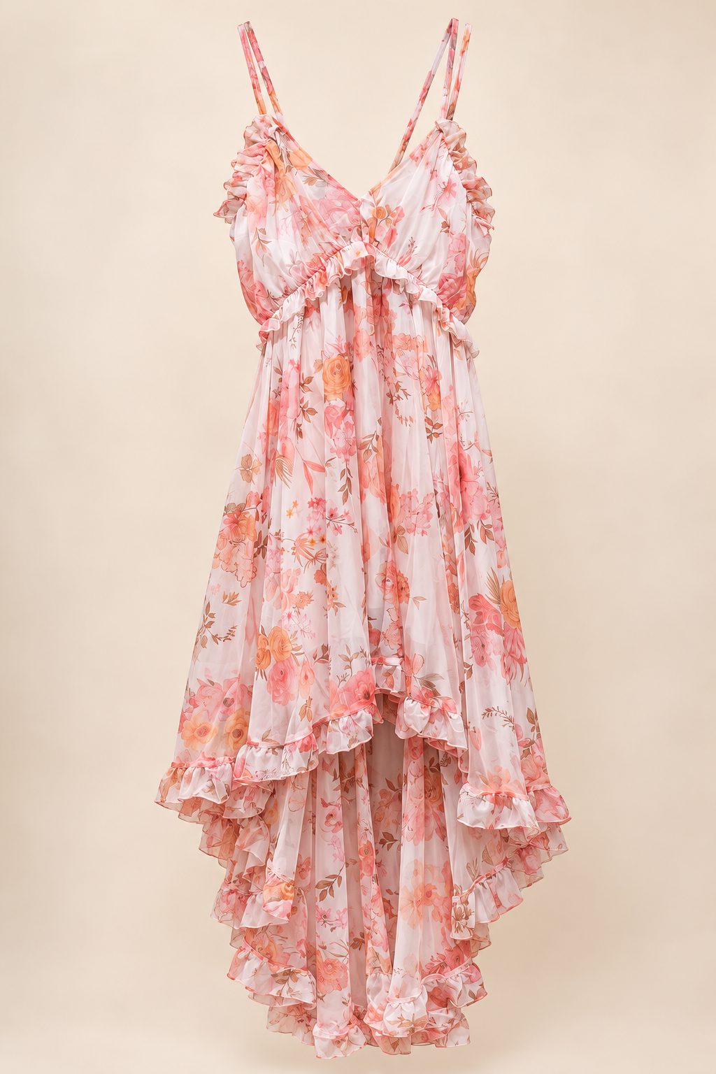 🌸 Robe longue fleurie rose – Style bohème romantique 🌸