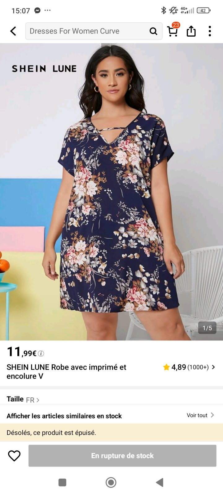 Robe fleuri bleu