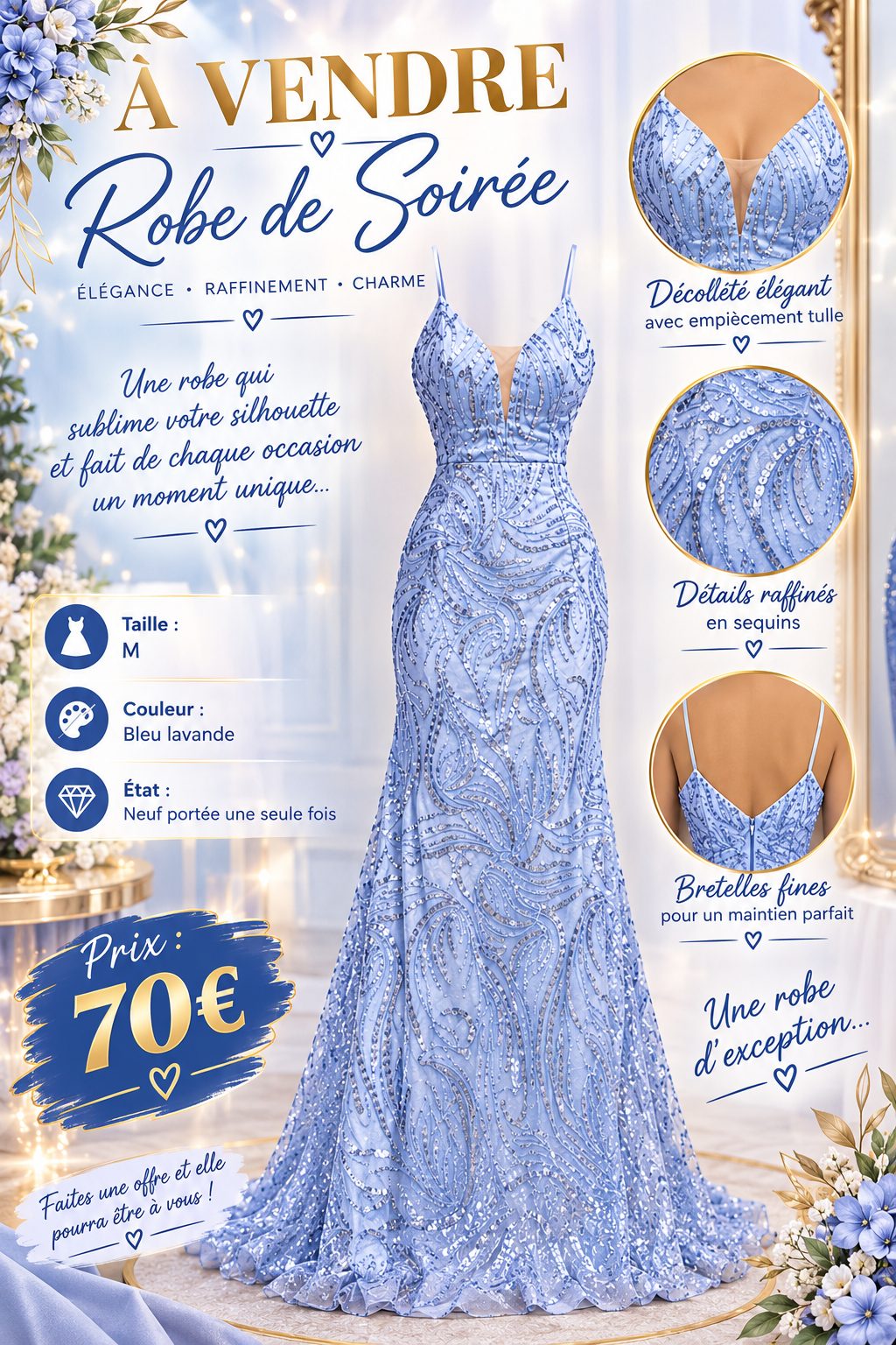 Vend magnifique robe de soirée