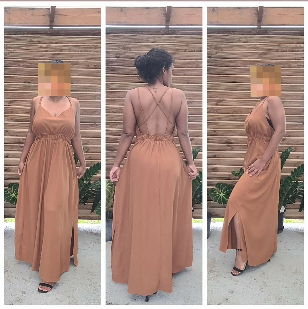 Robe longue camel