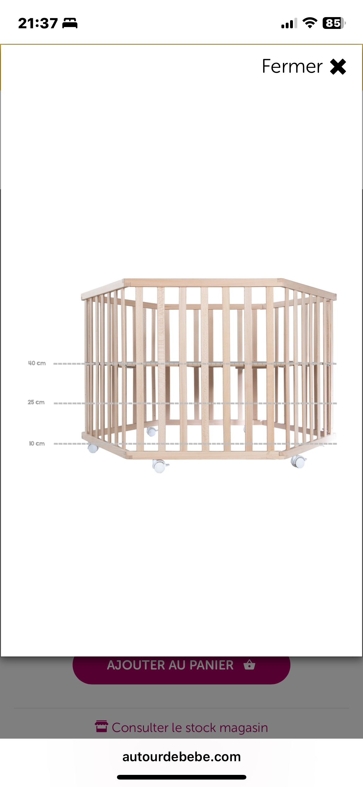 Parc bébé hexagonale en bois