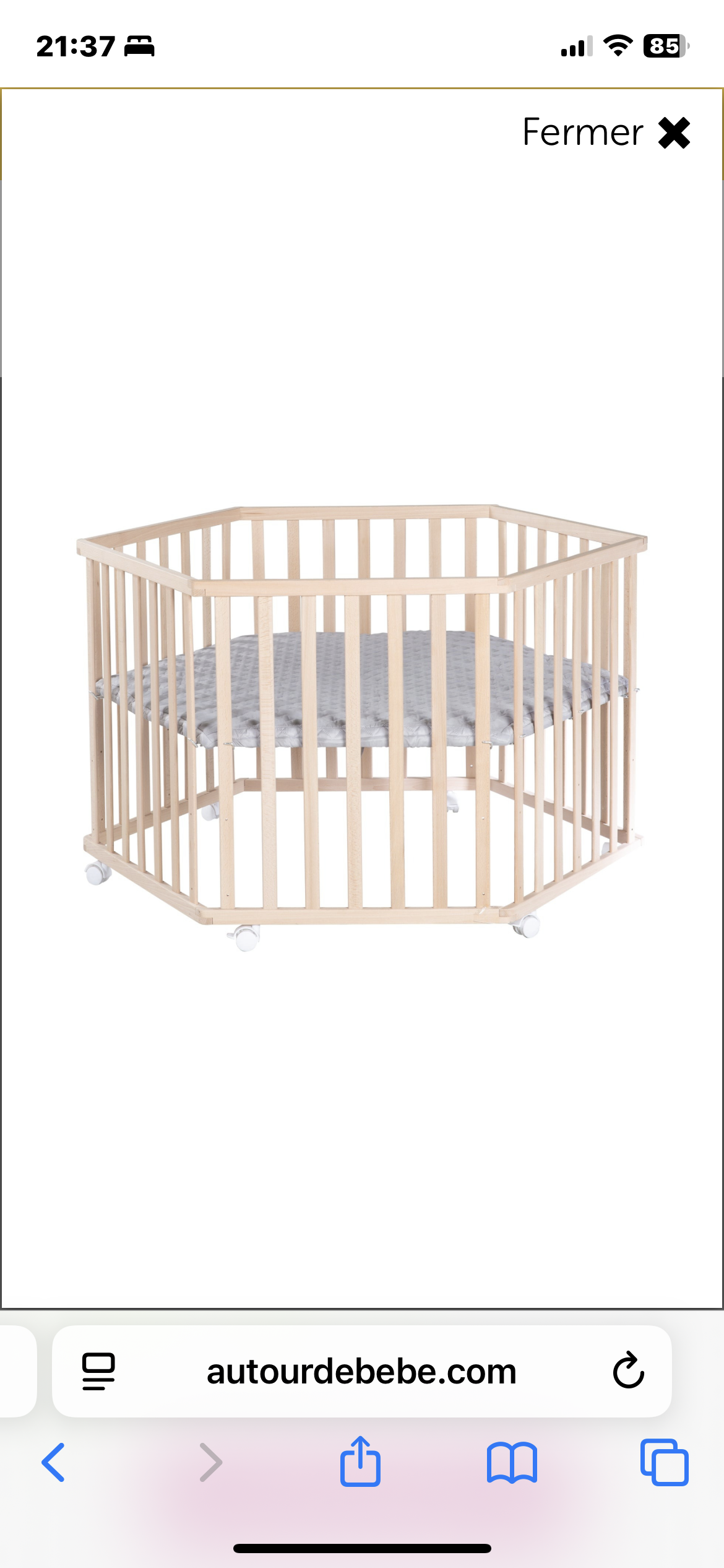 Parc bébé hexagonale en bois