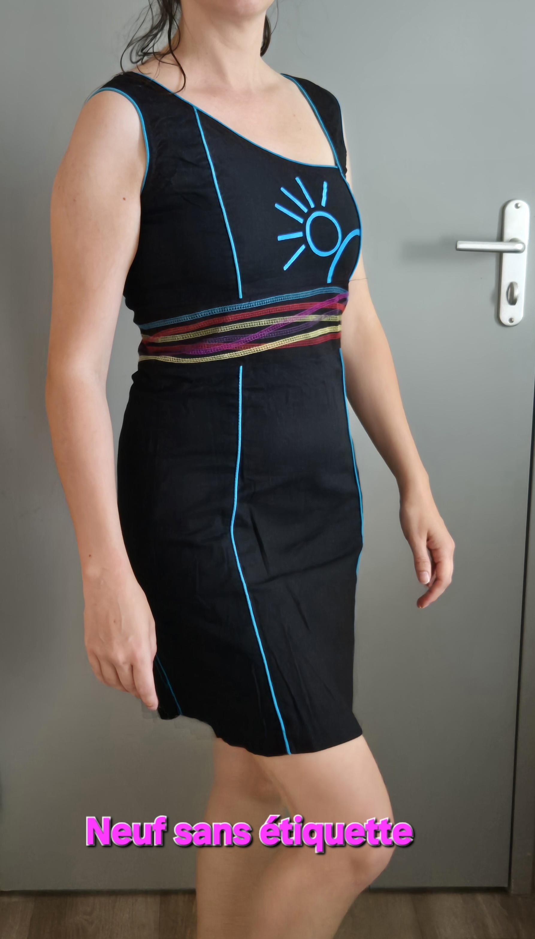 Robe courte noire Coline