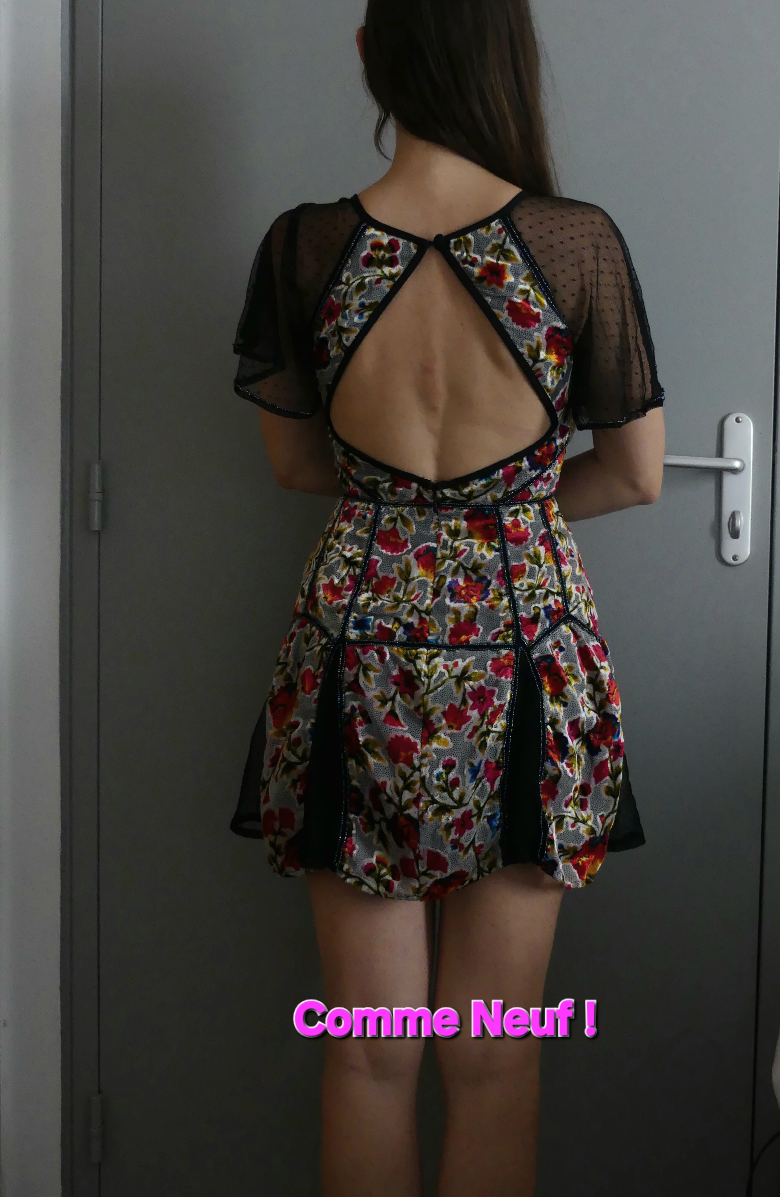 Robe patineuse dentelle et velours
