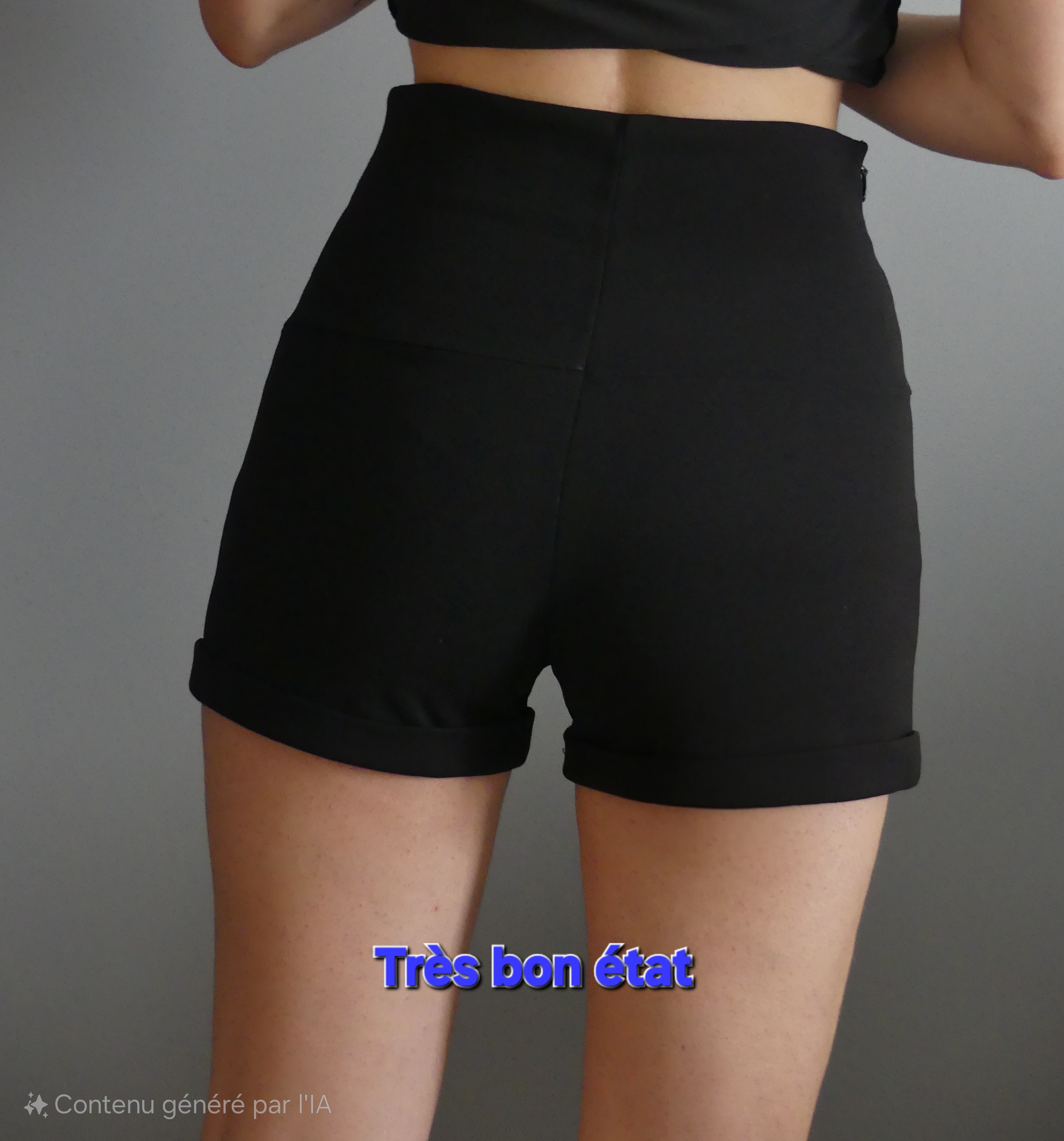 Short taille haute brodé