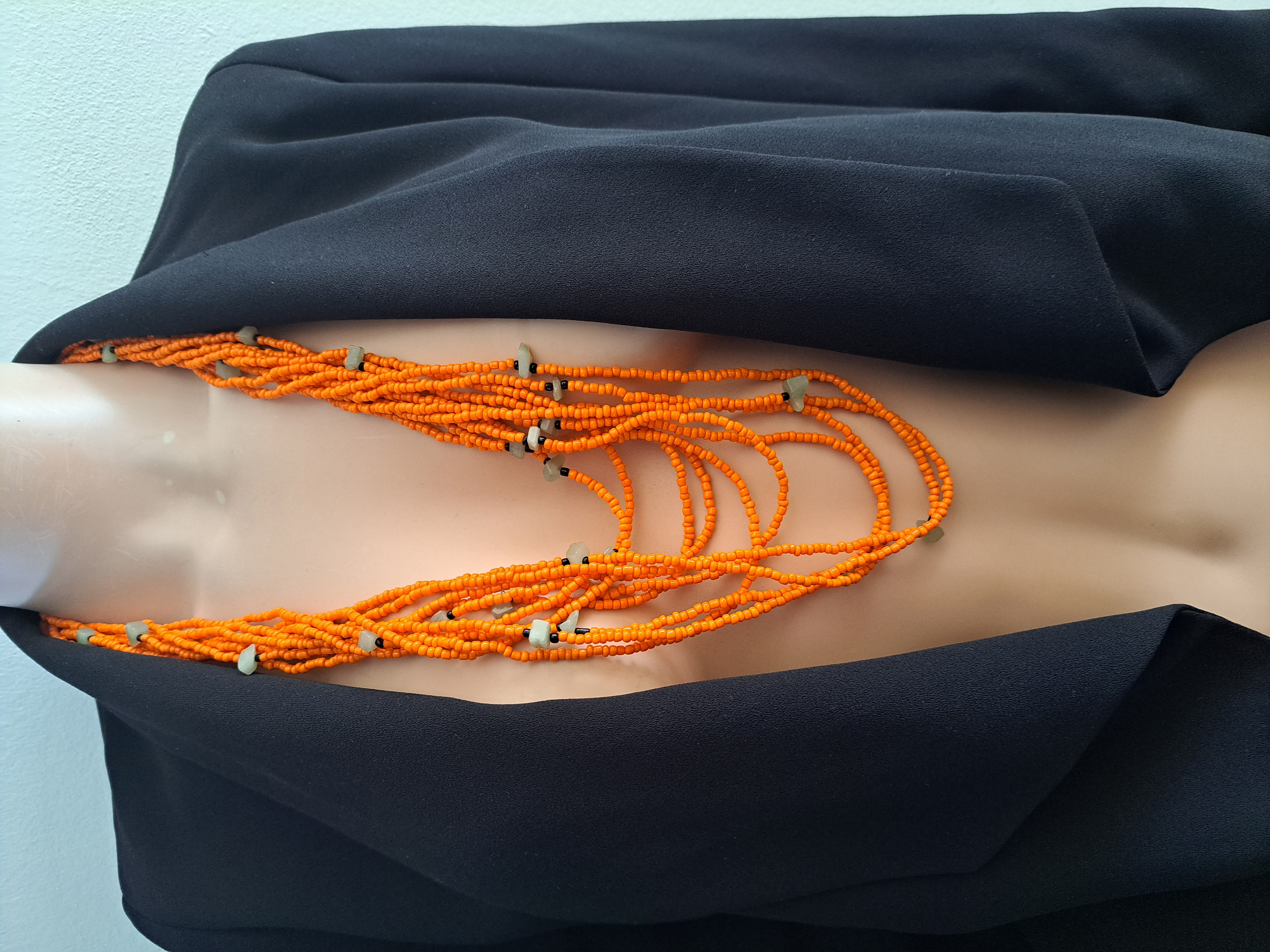 Collier perles multi rangs fait main NEUF
