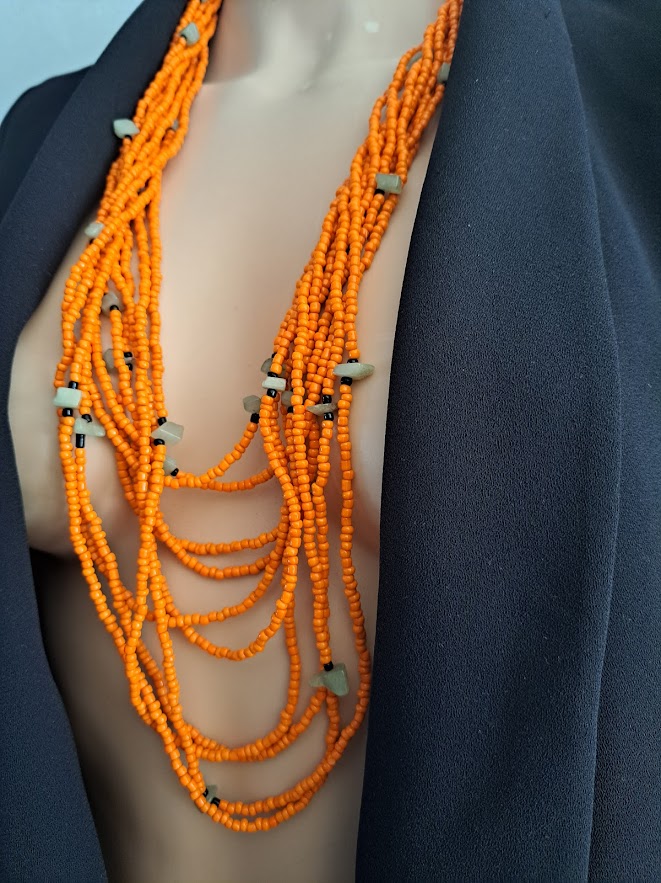 Collier perles multi rangs fait main NEUF