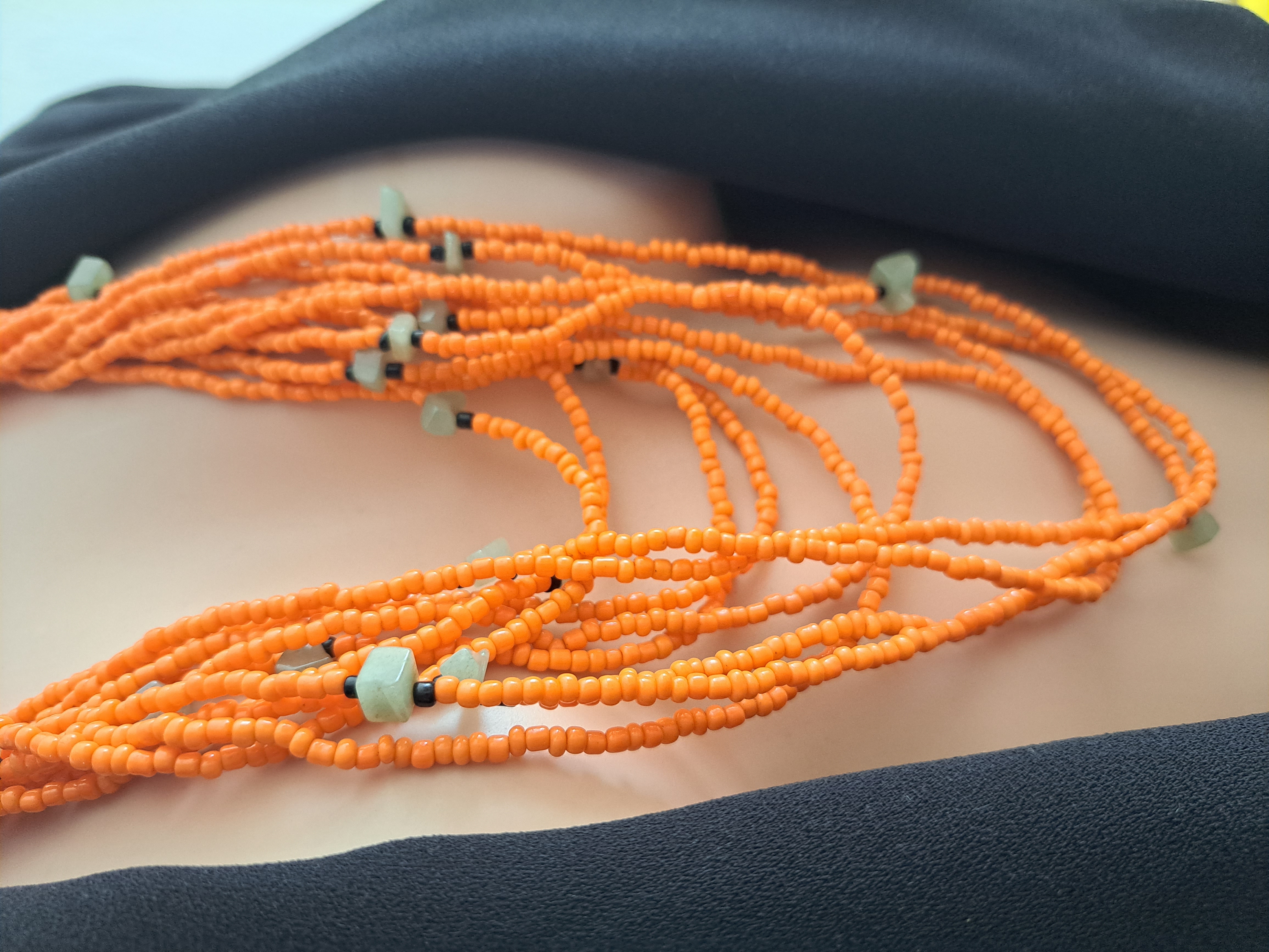 Collier perles multi rangs fait main NEUF