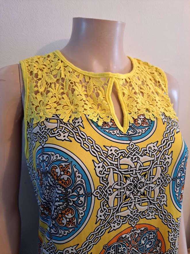 Robe imprimée jaune t38