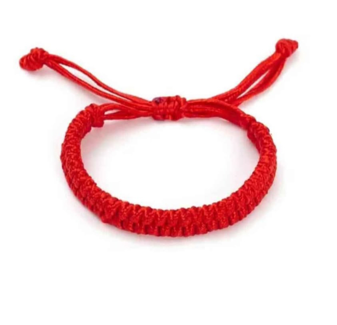 Bracelet tressé rouge réglable neuf