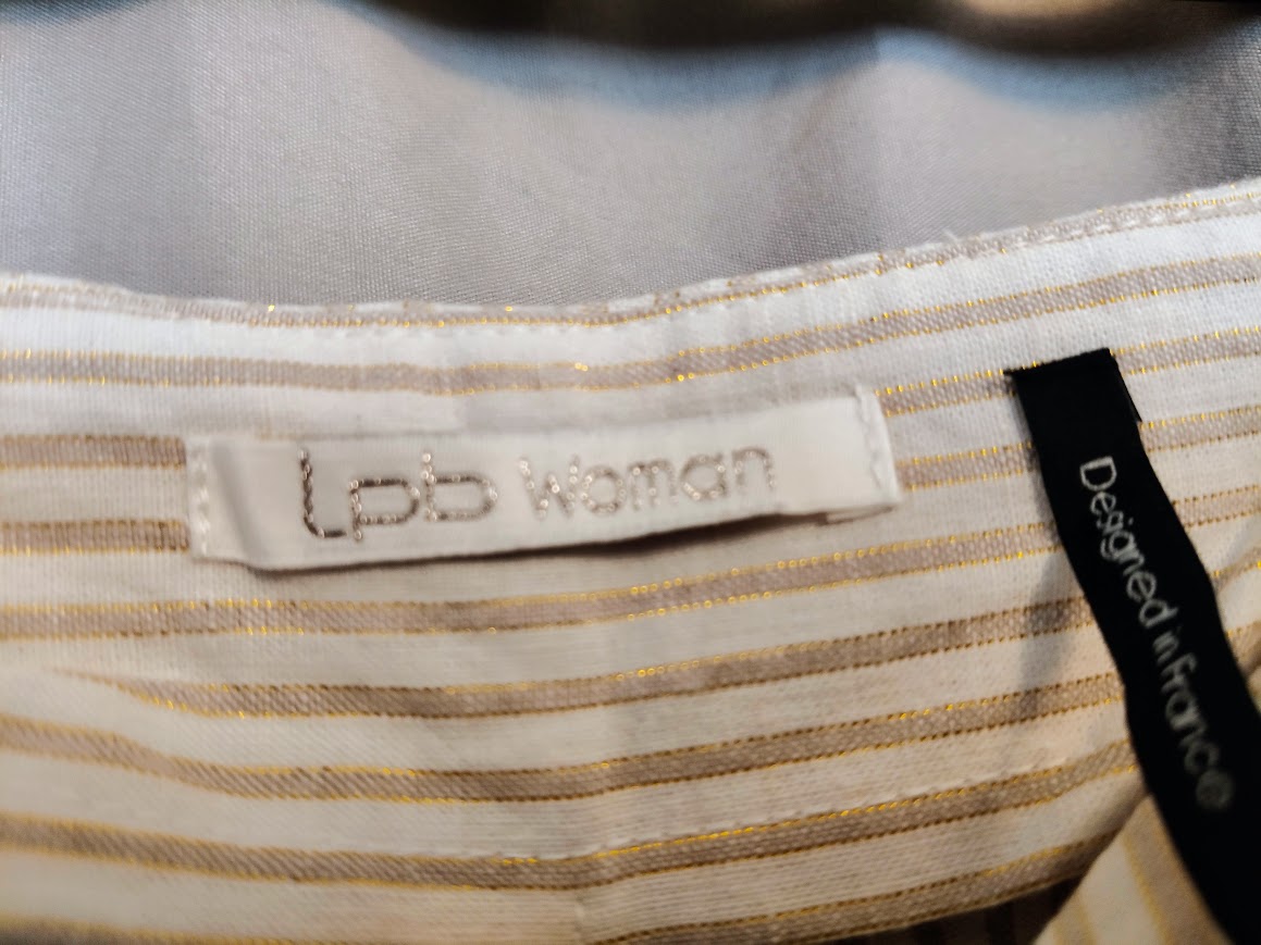 Pantalon imprimé blanc doré fem t38 LPB