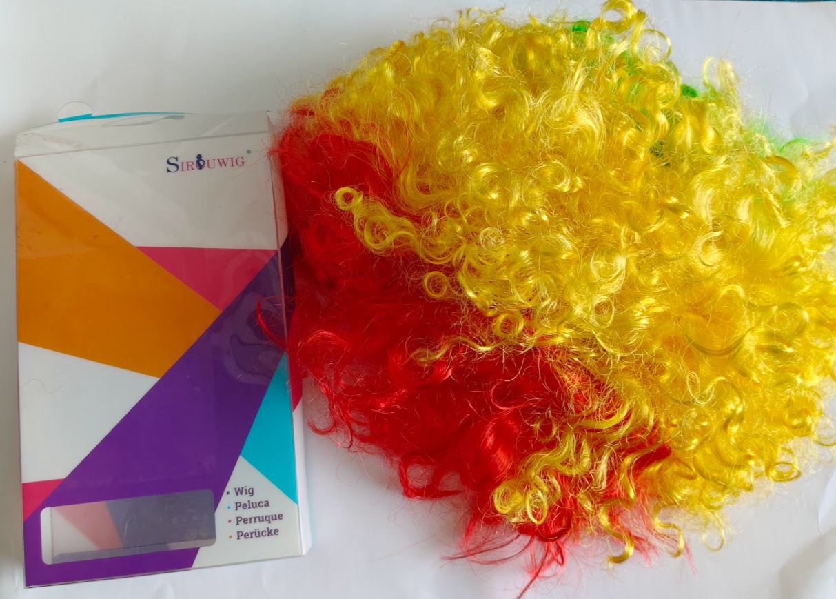 Perruque pop disco coloré ou noir Déguisement NEUF