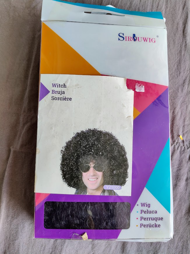 Perruque pop disco coloré ou noir Déguisement NEUF