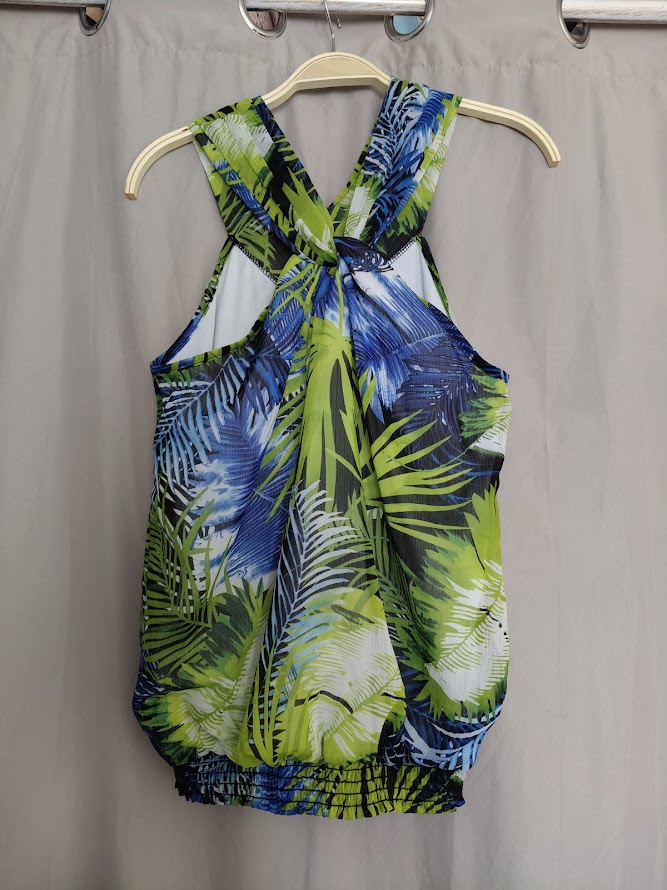 haut blousé sans manche  motif coloré TS/M