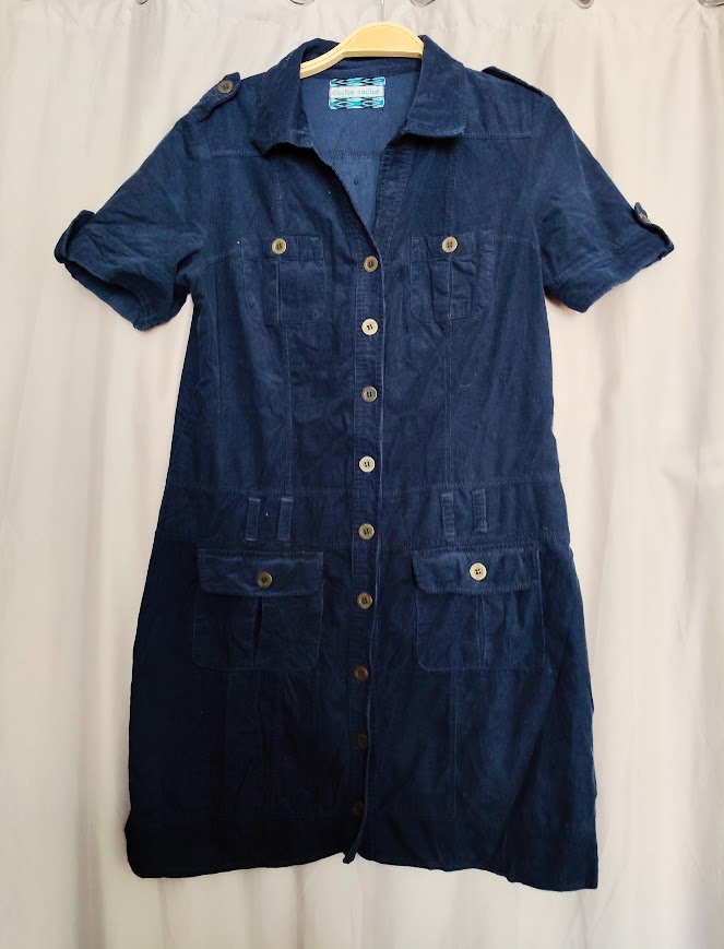 Robe bleu marine velour cotelé TM/L  CACHE CACHE
